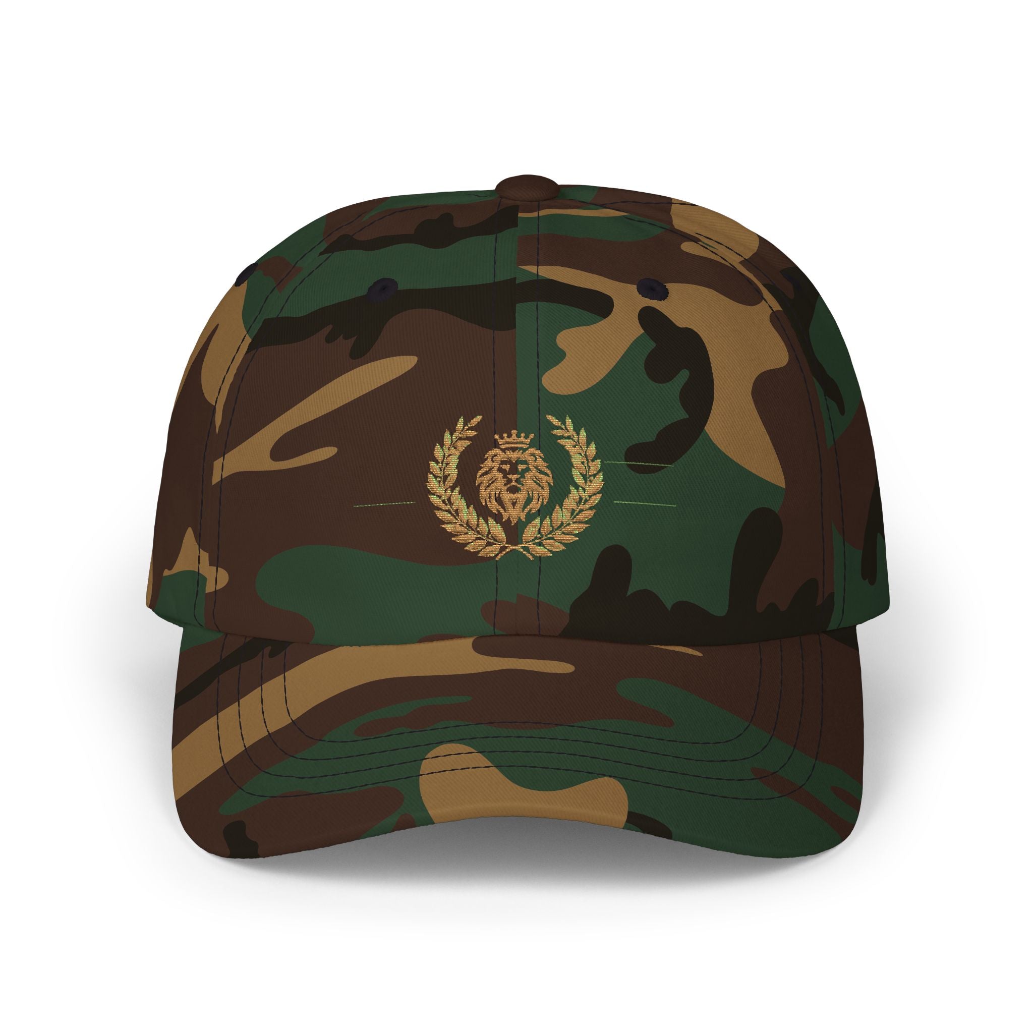 Embroidered Golden Lion Wreath Dad Cap