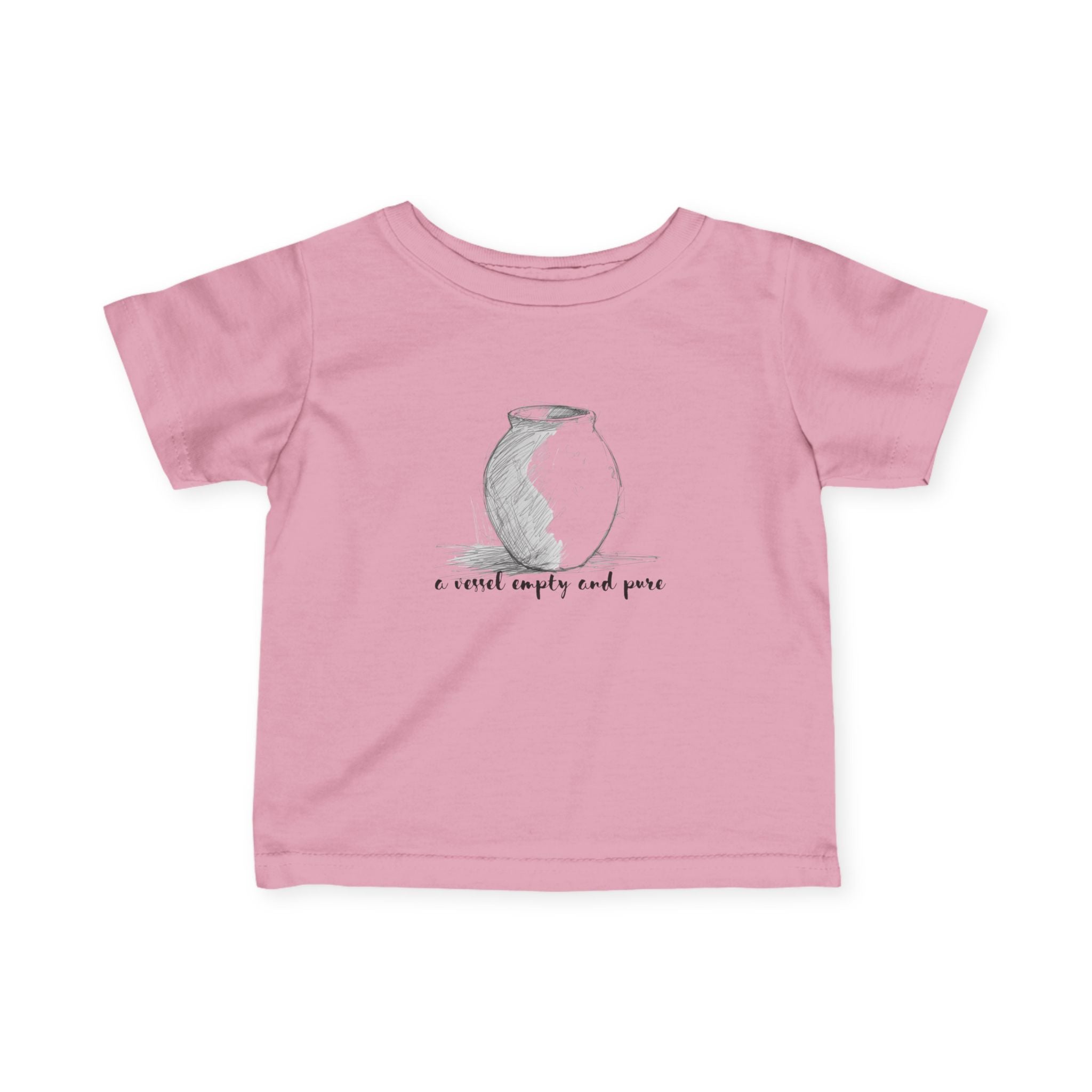 Infant Tee — Minimal Pottery Sketch "I crave empty and peace" Baby Shirt