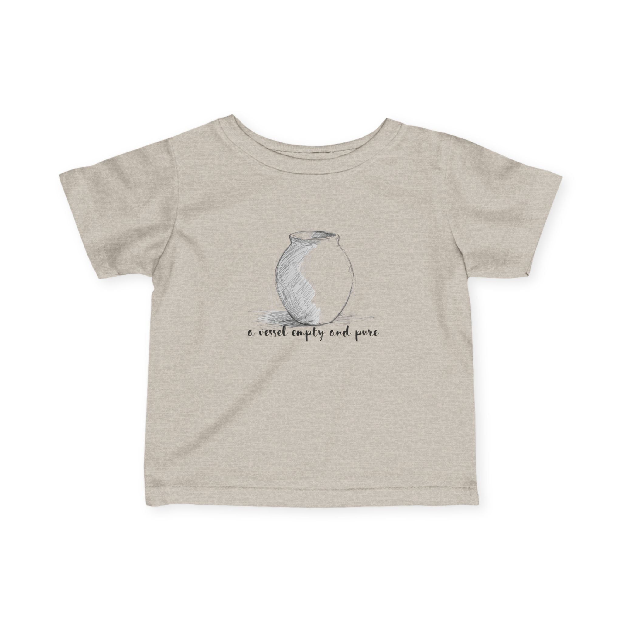 Infant Tee — Minimal Pottery Sketch "I crave empty and peace" Baby Shirt