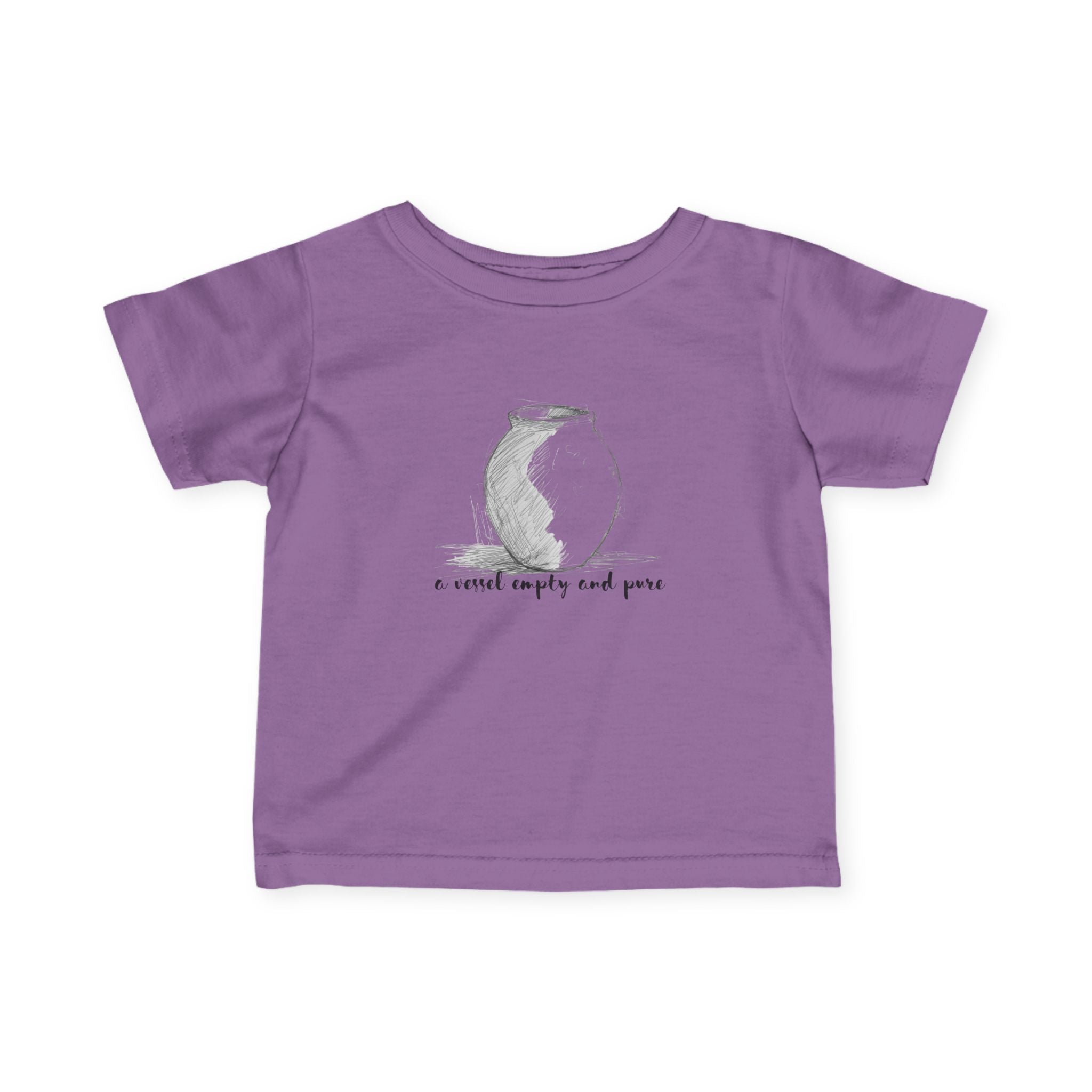 Infant Tee — Minimal Pottery Sketch "I crave empty and peace" Baby Shirt