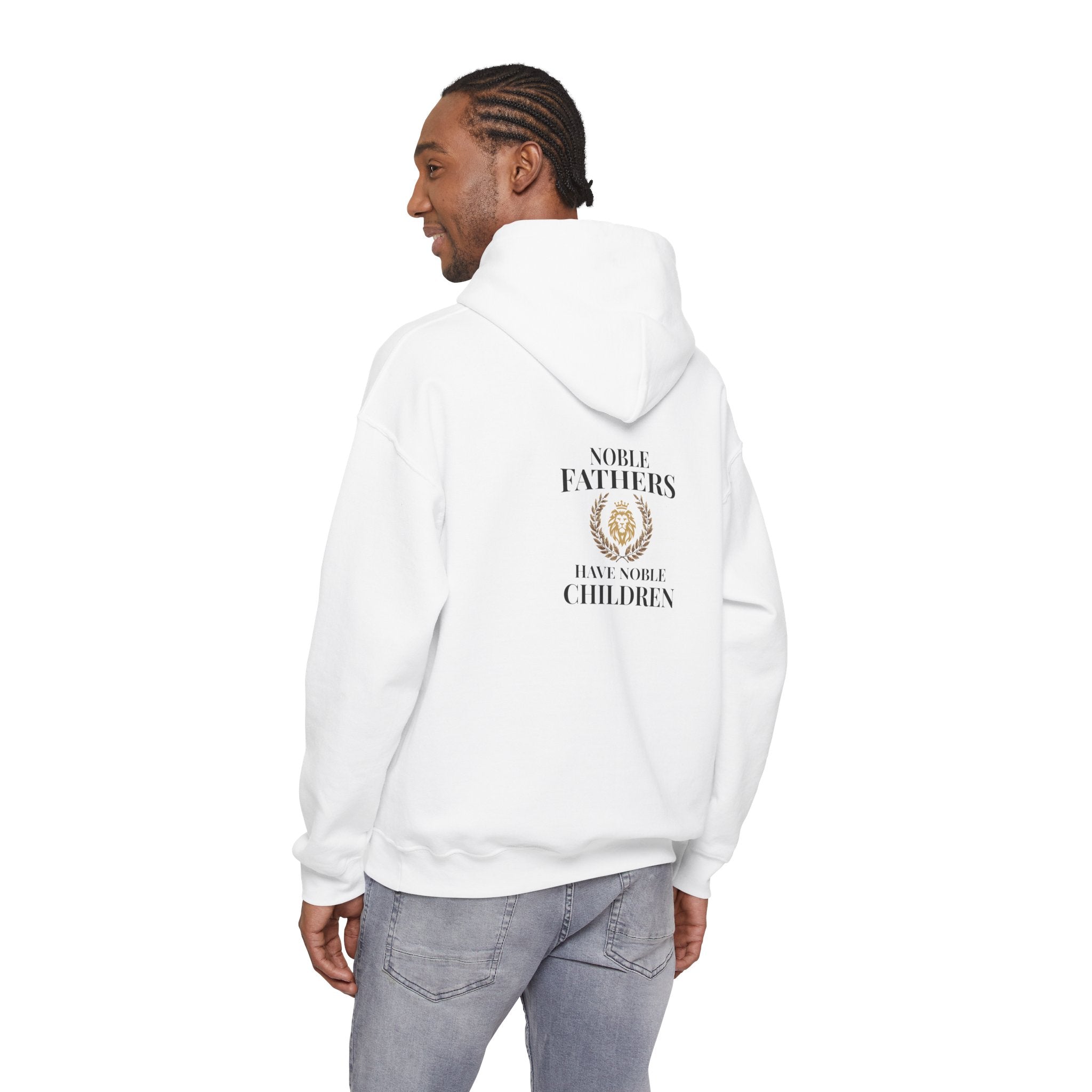 Hoodie — "Noble Fathers Have Noble Children" Crest Back Graphic