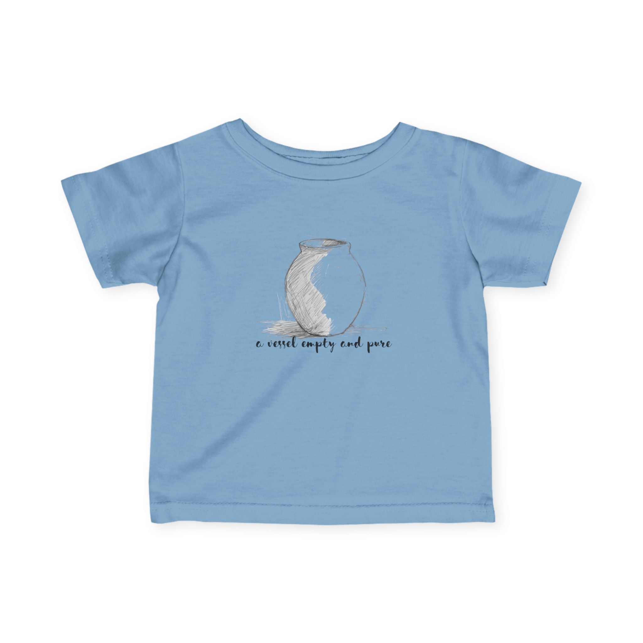 Infant Tee — Minimal Pottery Sketch "I crave empty and peace" Baby Shirt