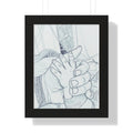 Framed Vertical Poster — Hand-in-Hand Line Art Love Print