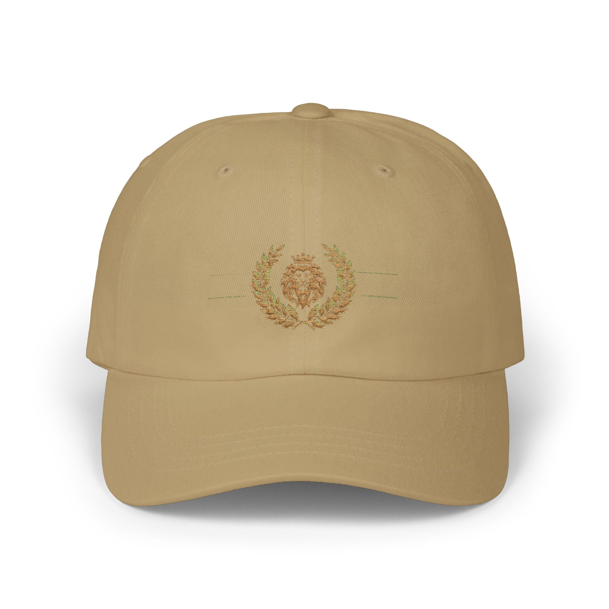 Embroidered Golden Lion Wreath Dad Cap
