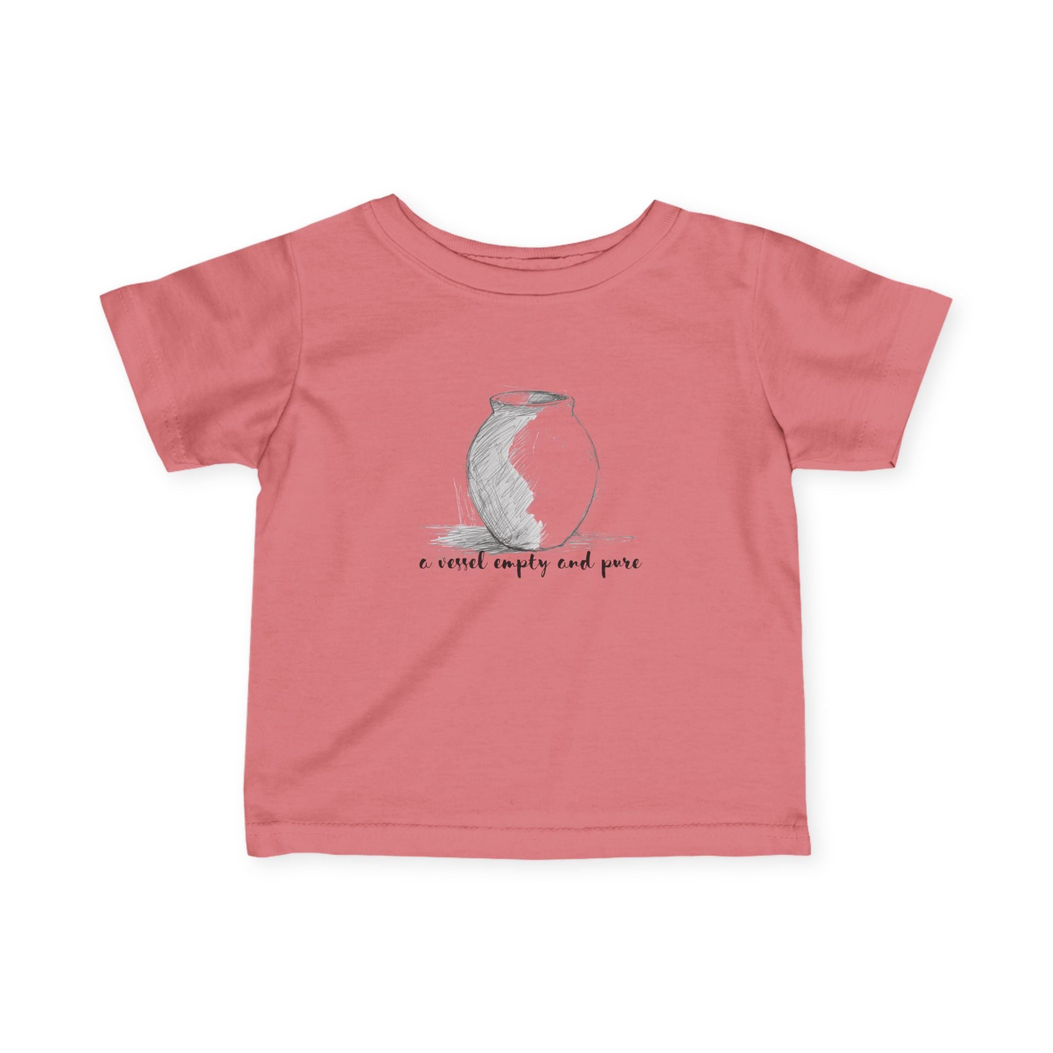 Infant Tee — Minimal Pottery Sketch "I crave empty and peace" Baby Shirt