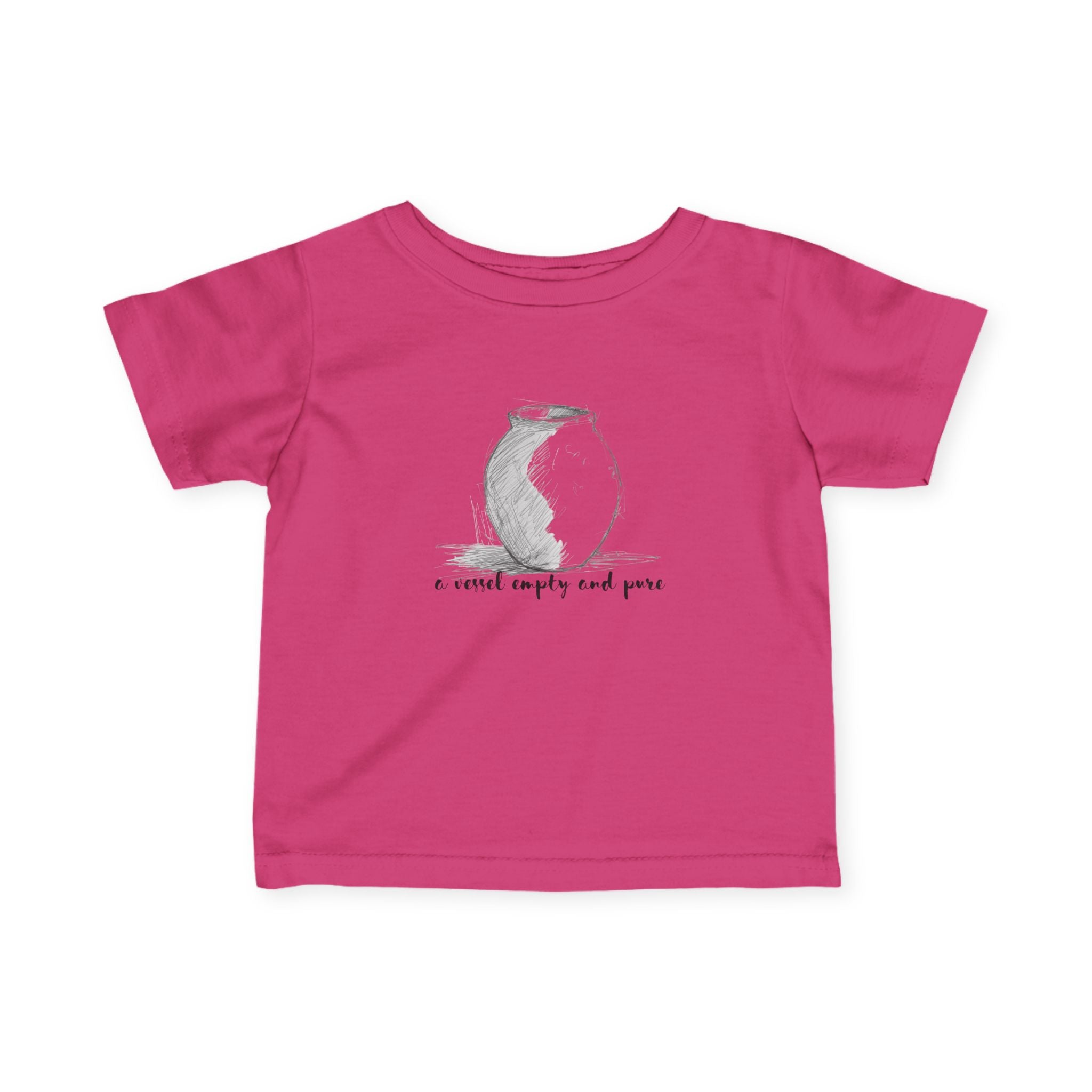 Infant Tee — Minimal Pottery Sketch "I crave empty and peace" Baby Shirt