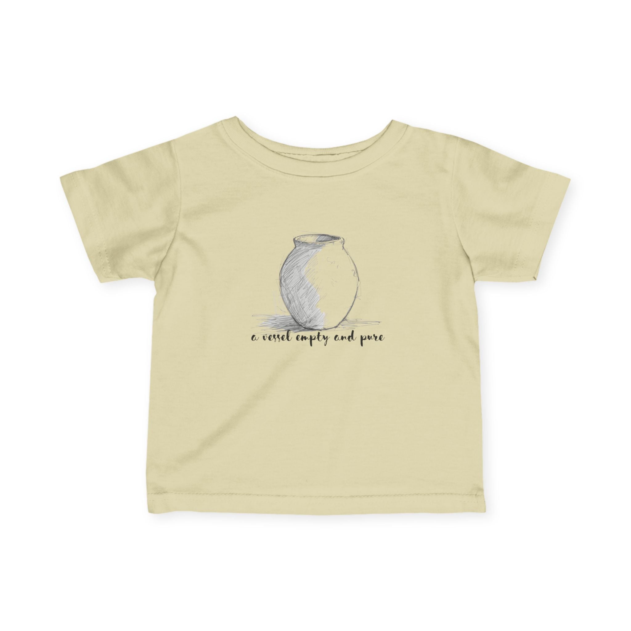 Infant Tee — Minimal Pottery Sketch "I crave empty and peace" Baby Shirt