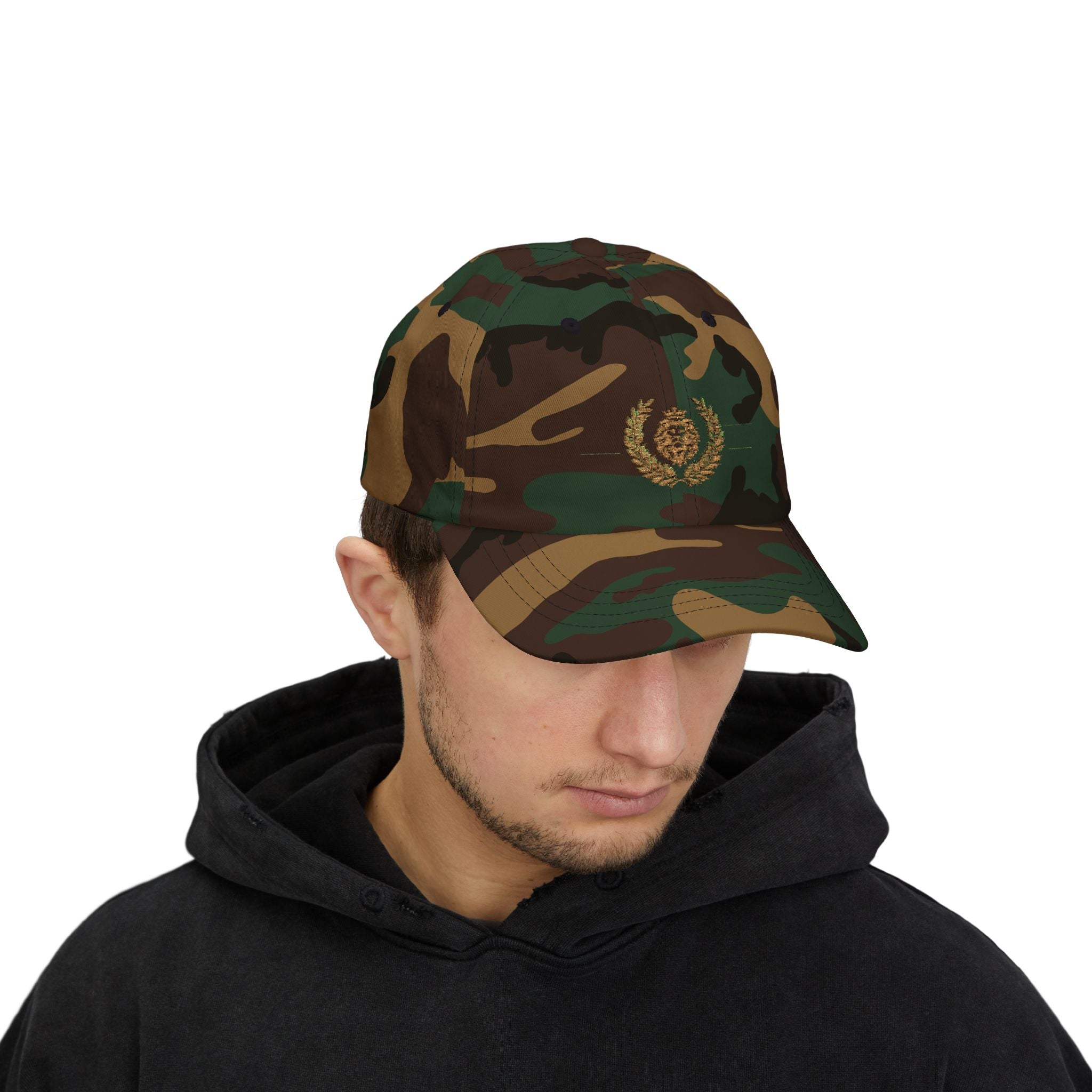 Embroidered Golden Lion Wreath Dad Cap