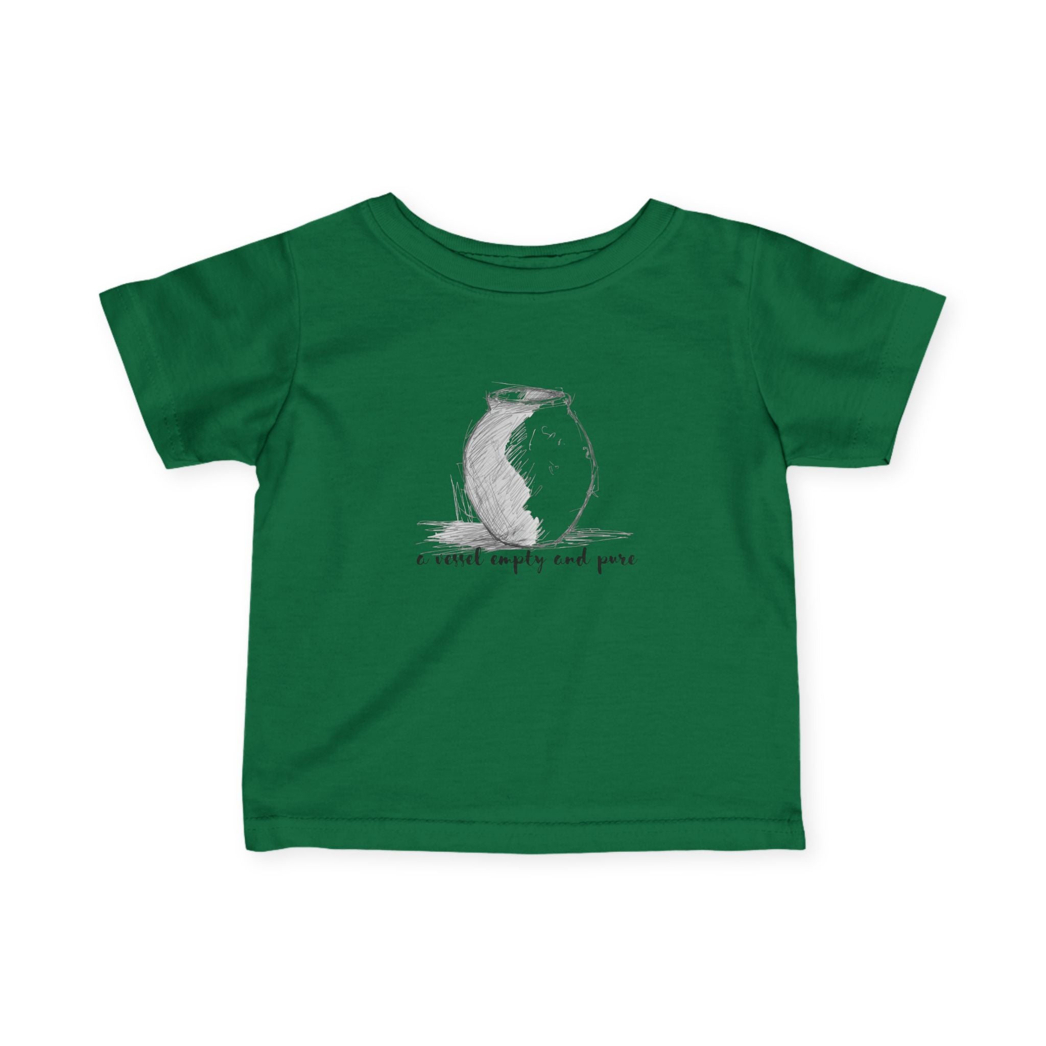 Infant Tee — Minimal Pottery Sketch "I crave empty and peace" Baby Shirt
