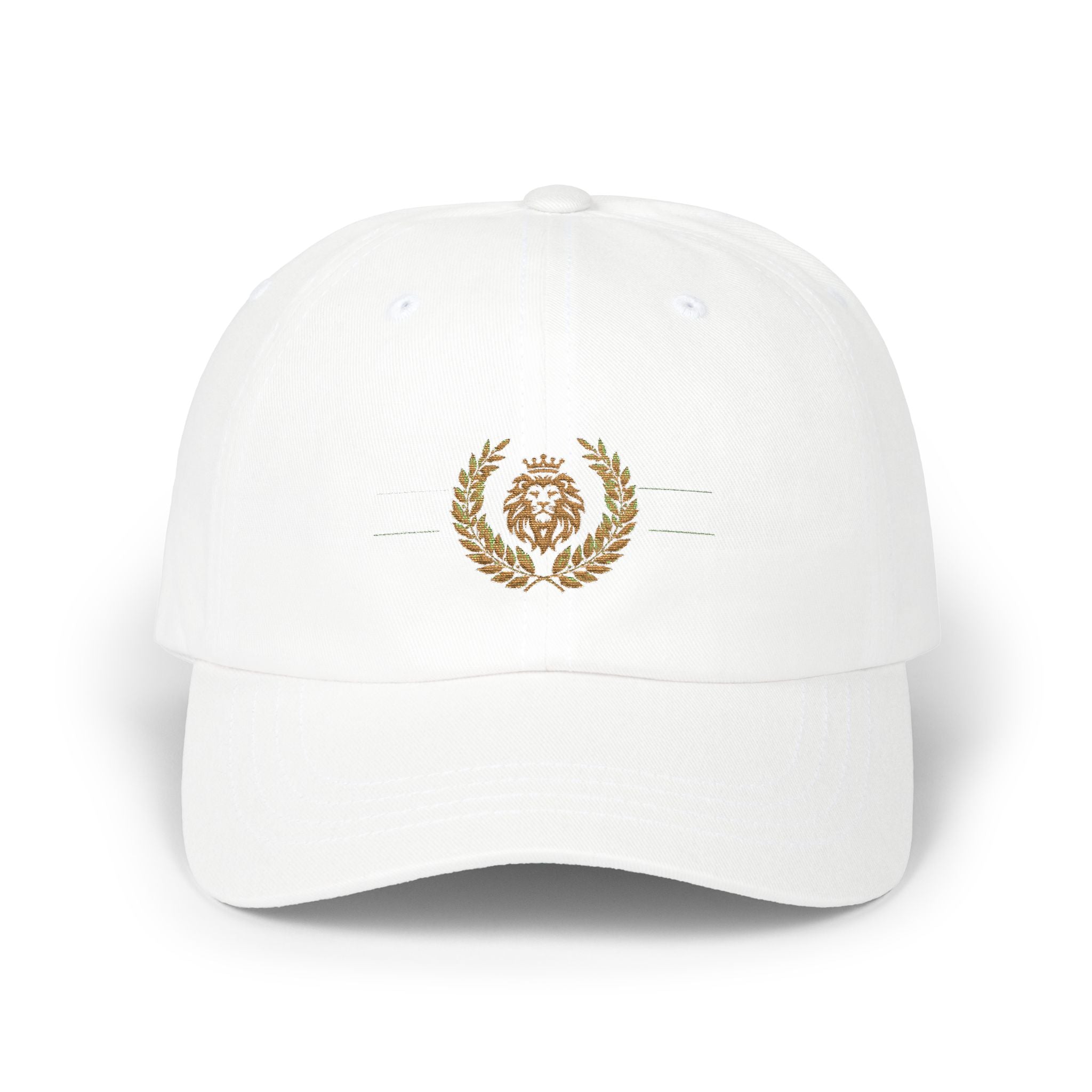 Embroidered Golden Lion Wreath Dad Cap