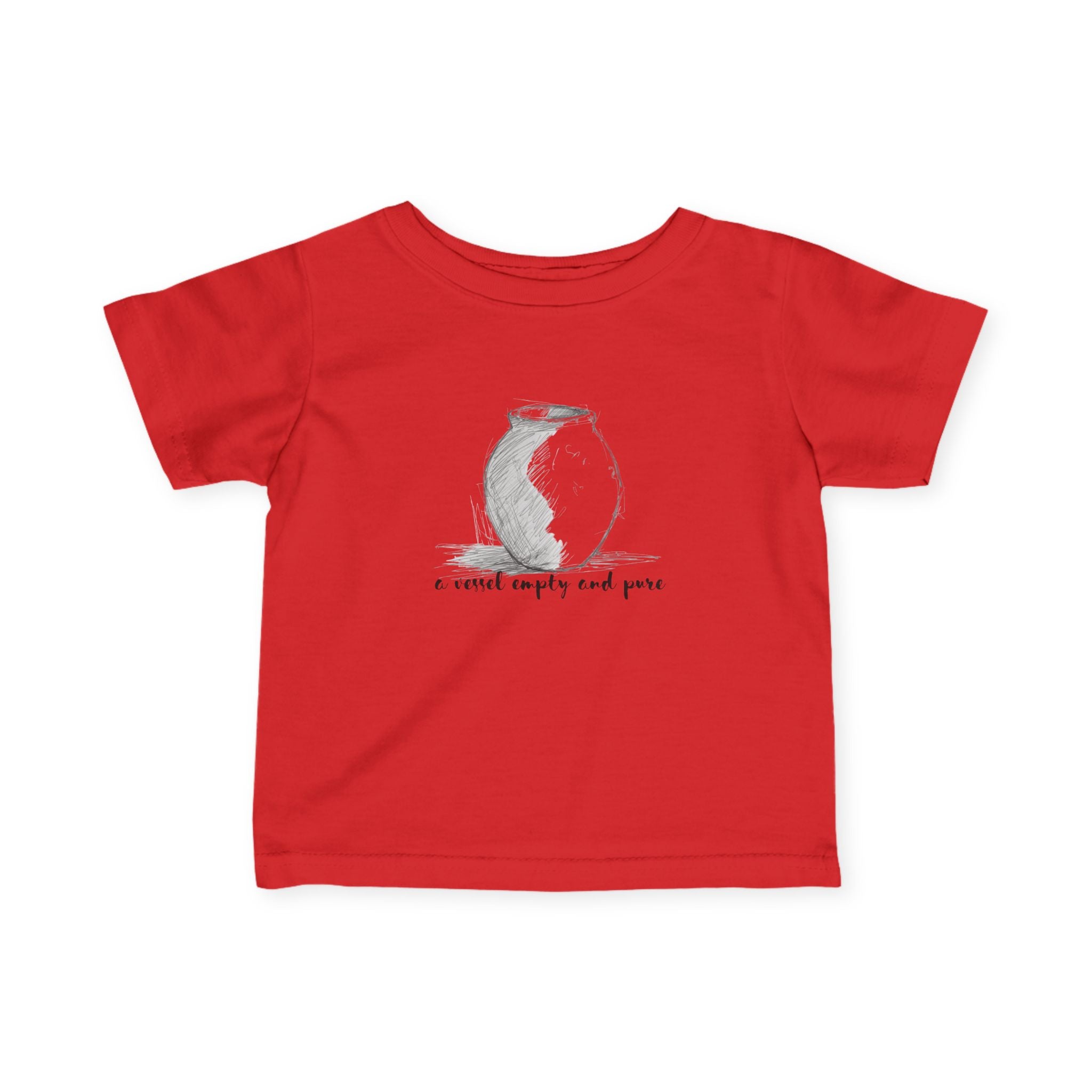 Infant Tee — Minimal Pottery Sketch "I crave empty and peace" Baby Shirt