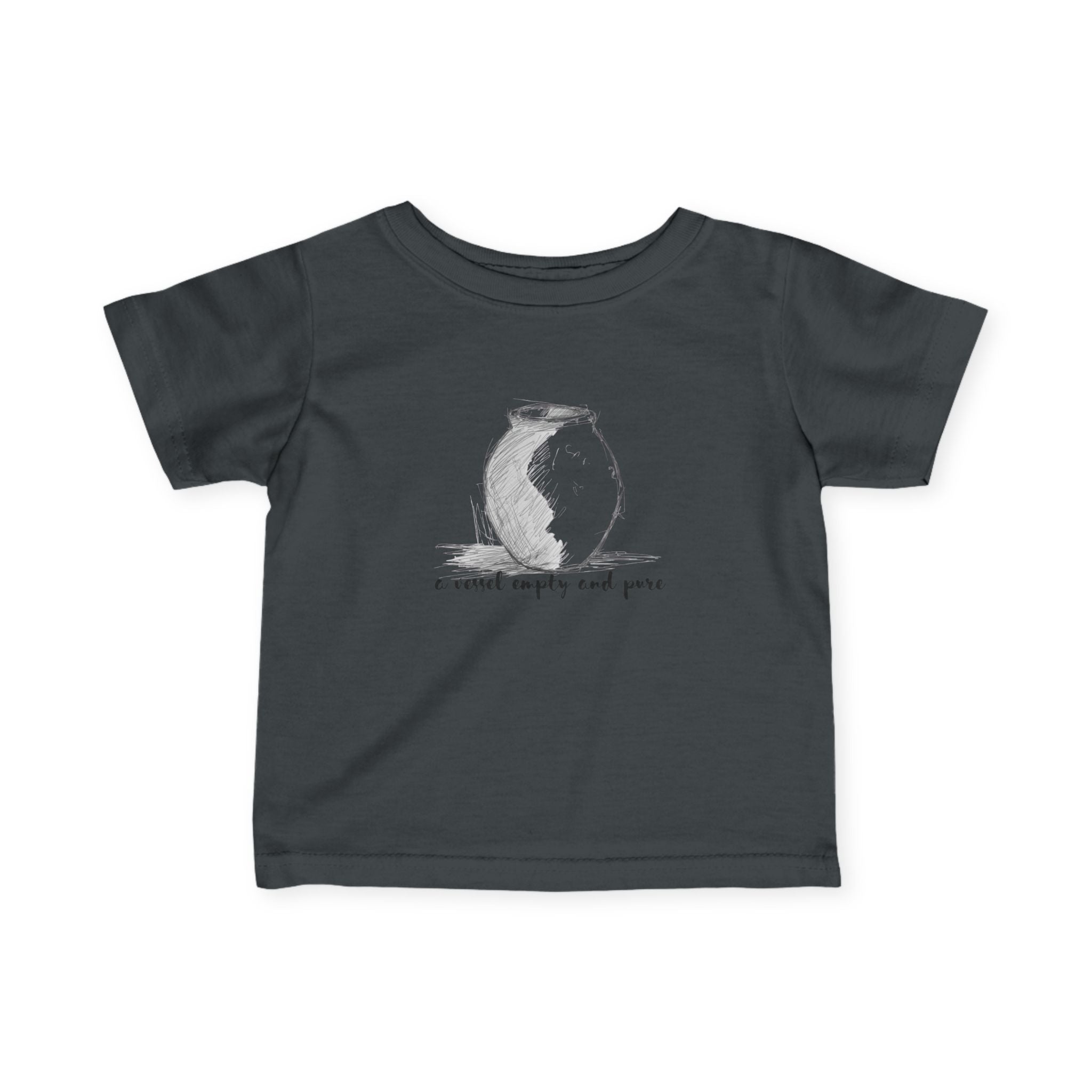 Infant Tee — Minimal Pottery Sketch "I crave empty and peace" Baby Shirt