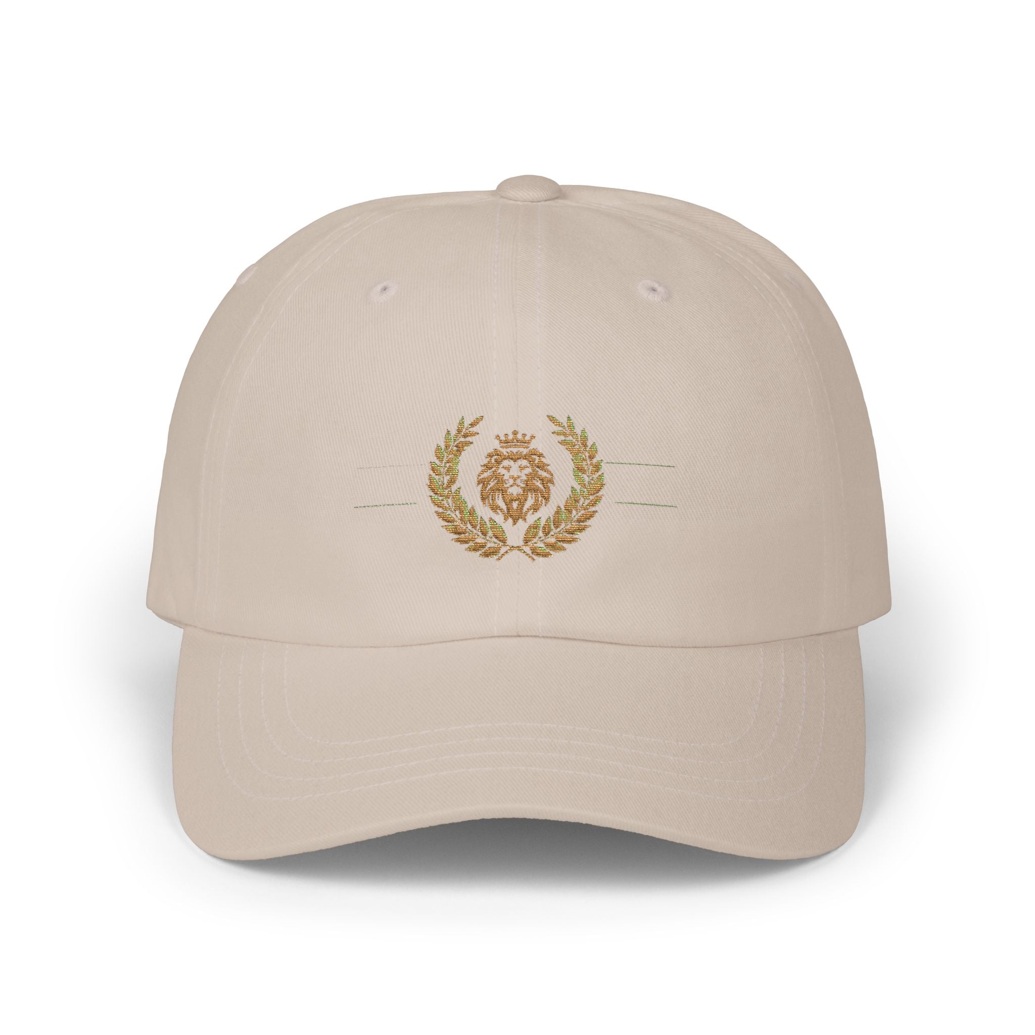 Embroidered Golden Lion Wreath Dad Cap