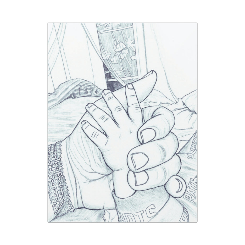 Holding Hands Canvas Art Wrap — Tender Family Bond Wall Art