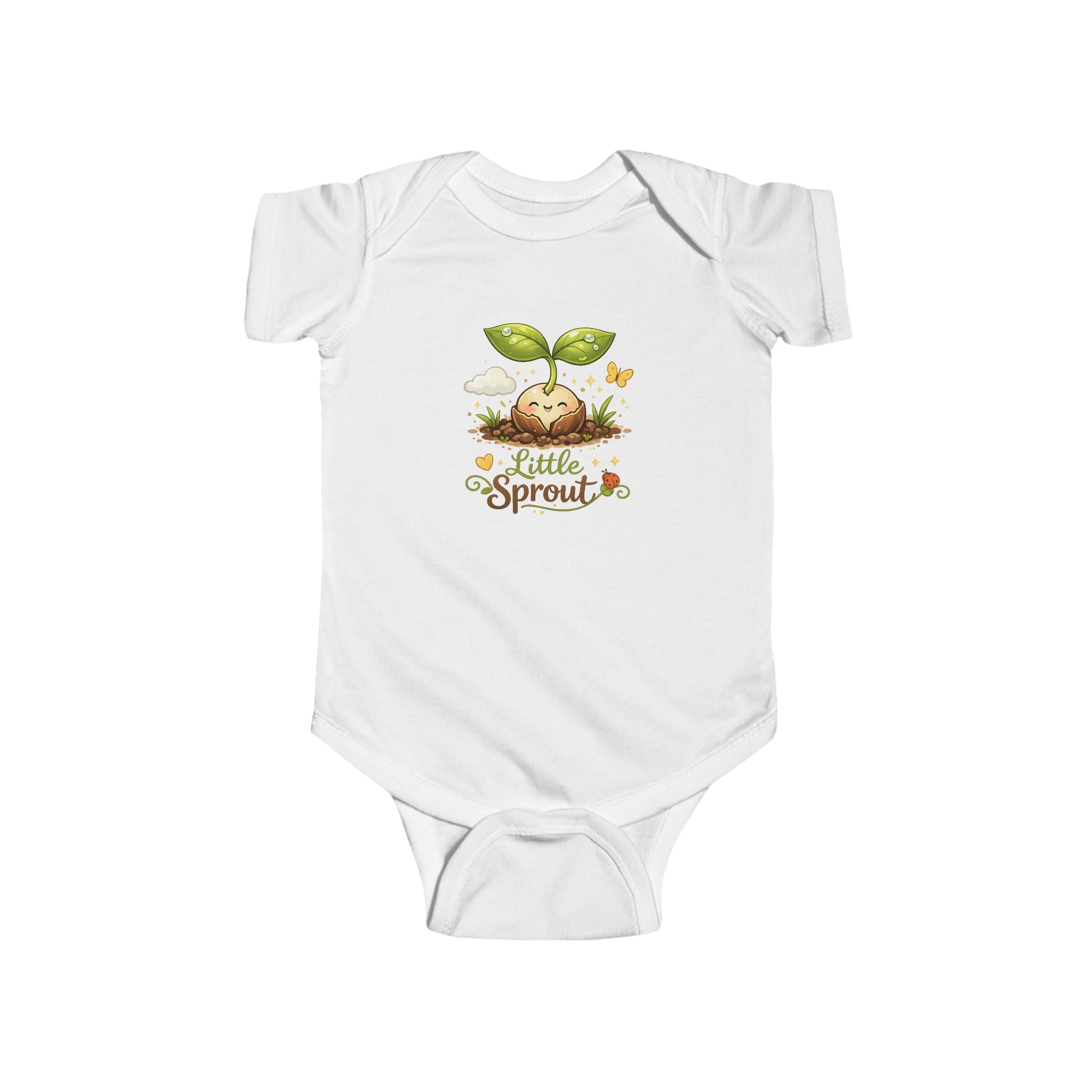 Baby Bodysuit “Little Sprout” Organic Plant Seedling Infant Onesie