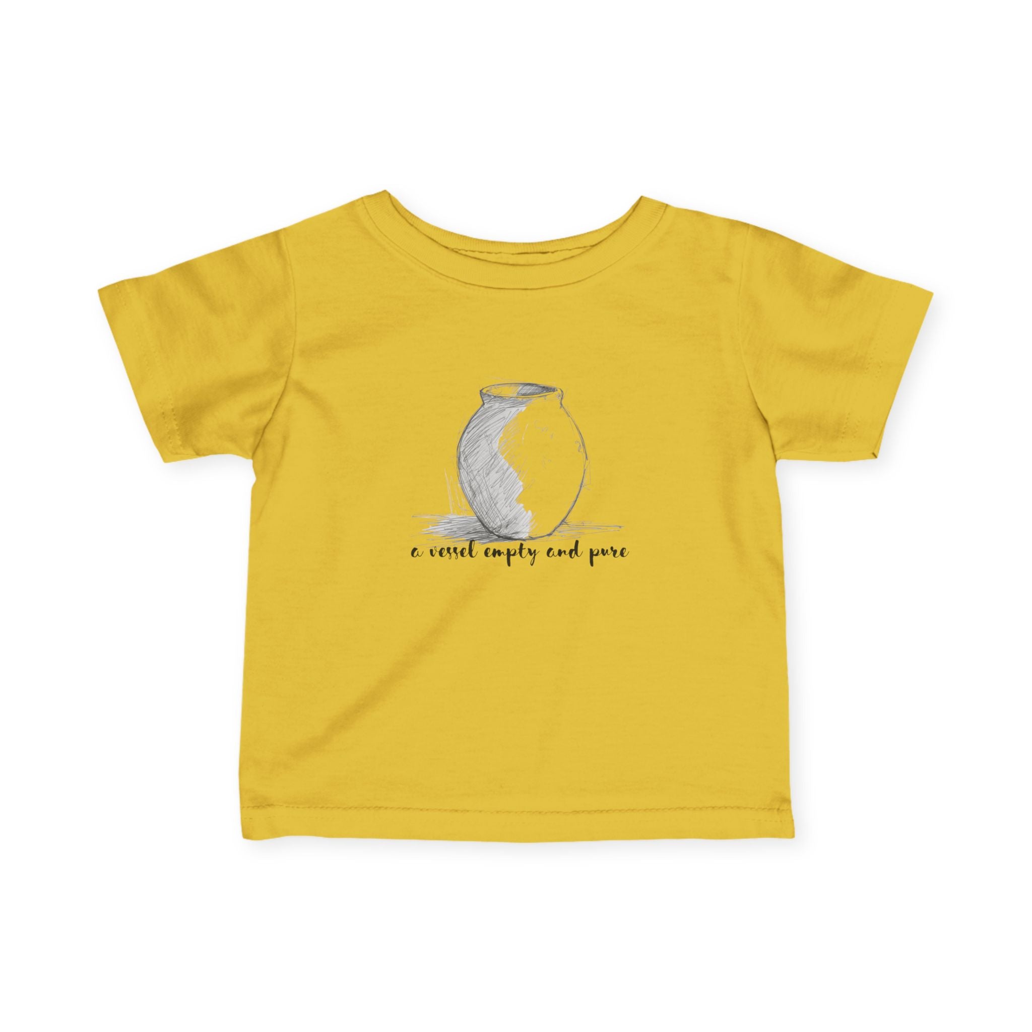 Infant Tee — Minimal Pottery Sketch "I crave empty and peace" Baby Shirt
