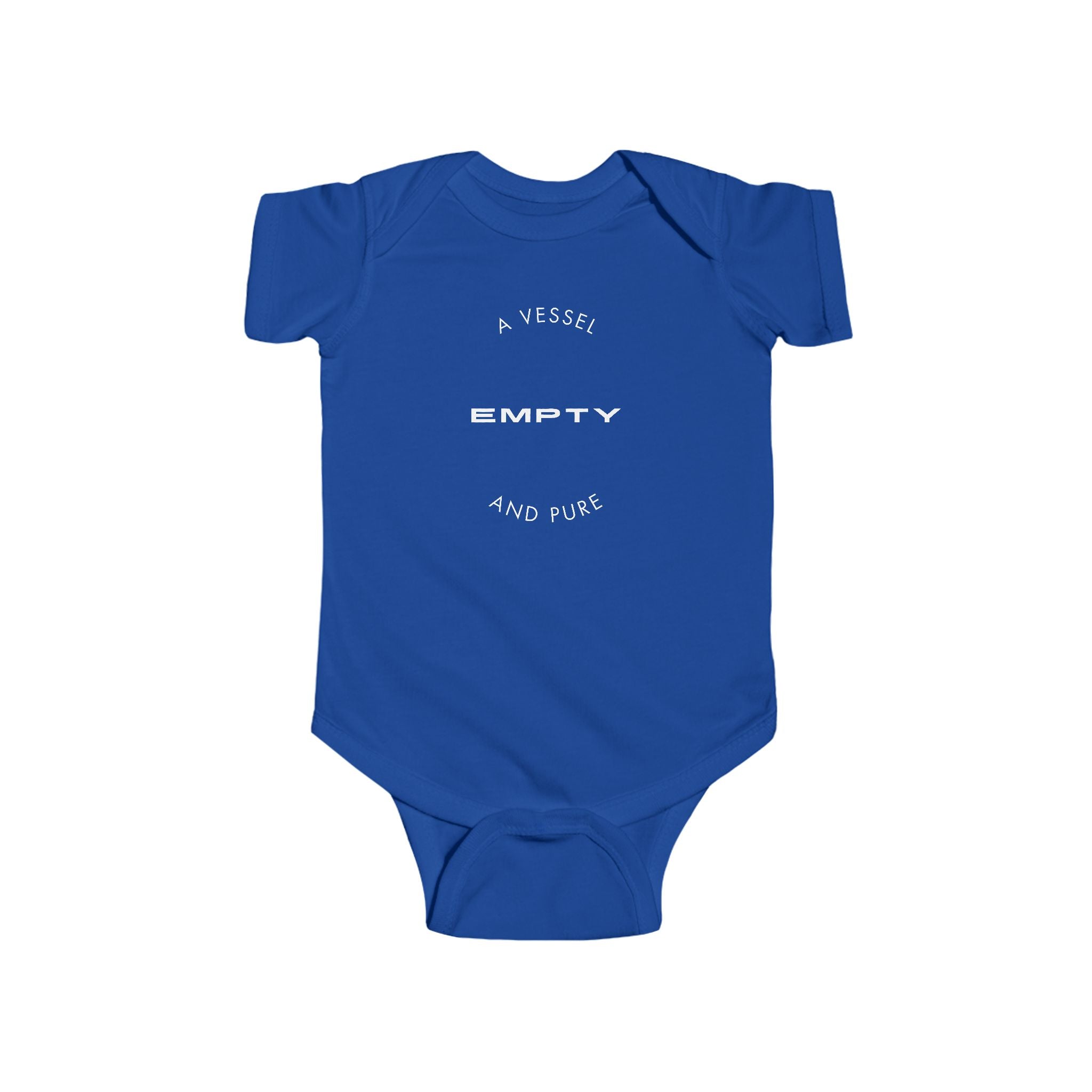 Infant Bodysuit "A Vessel Empty and Pure" – Minimal Red Script Baby Onesie