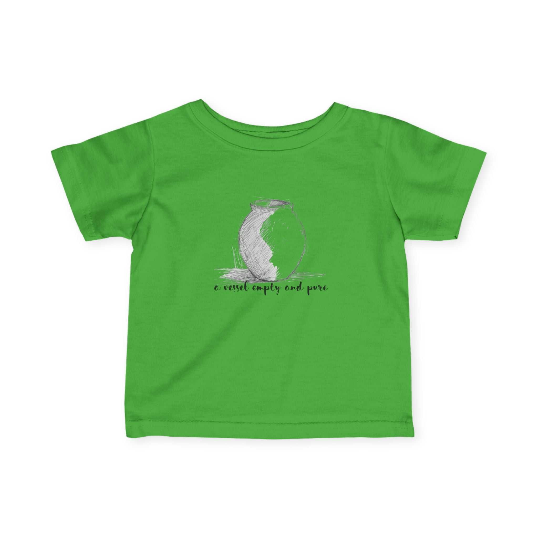 Infant Tee — Minimal Pottery Sketch "I crave empty and peace" Baby Shirt