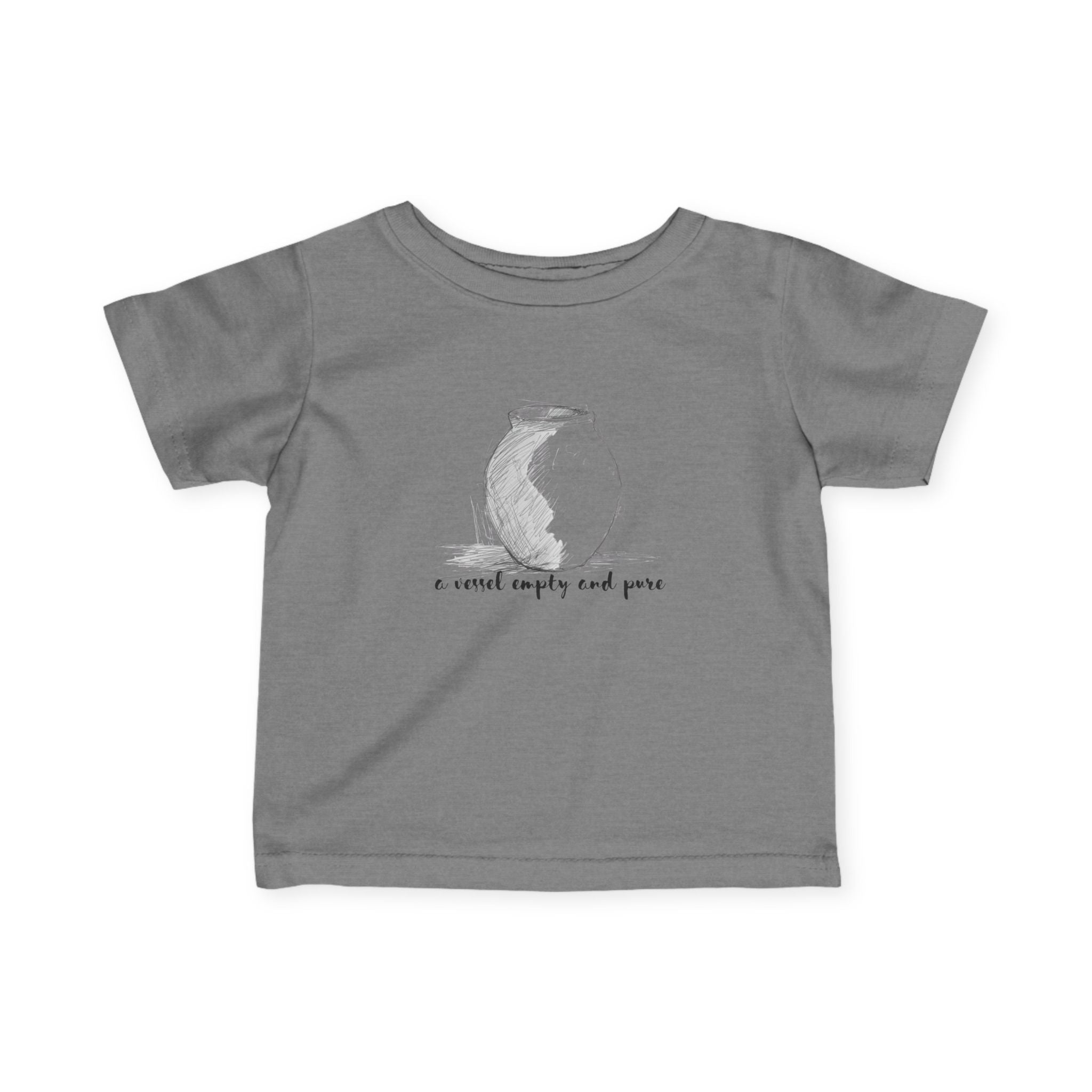Infant Tee — Minimal Pottery Sketch "I crave empty and peace" Baby Shirt