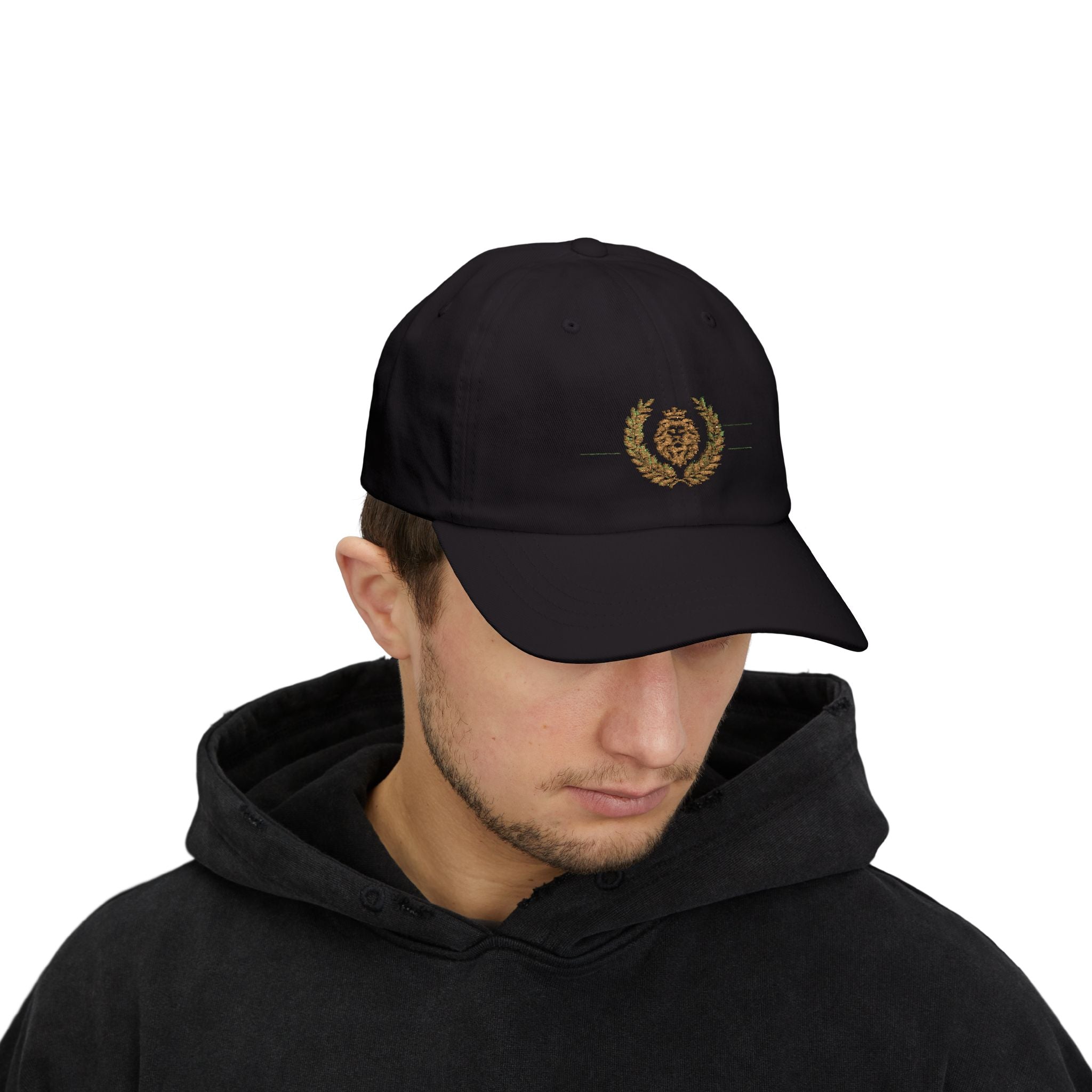 Embroidered Golden Lion Wreath Dad Cap